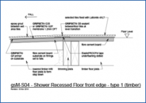 Shower Recessed Floor Front Edge - Type 1 (Timber)